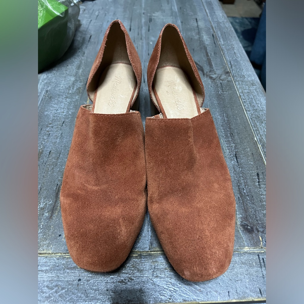 Madewell, The Kirstie Low-Cut Suede Booties In Rust Orange Size 9.5